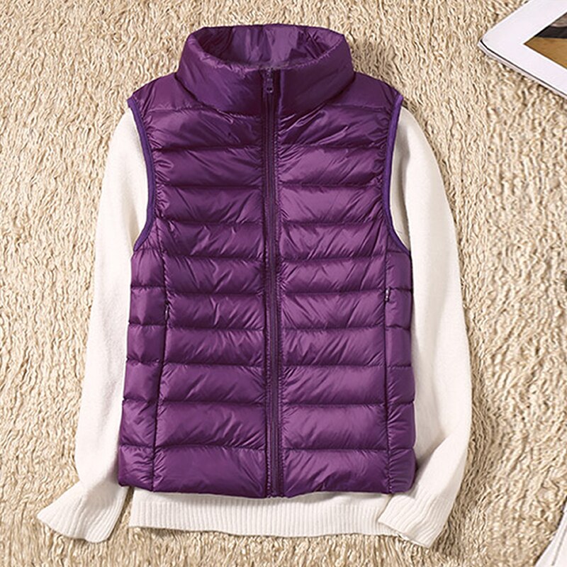 Light quilted vest with a feminine fit – Juliette-Purple-S-State of Style