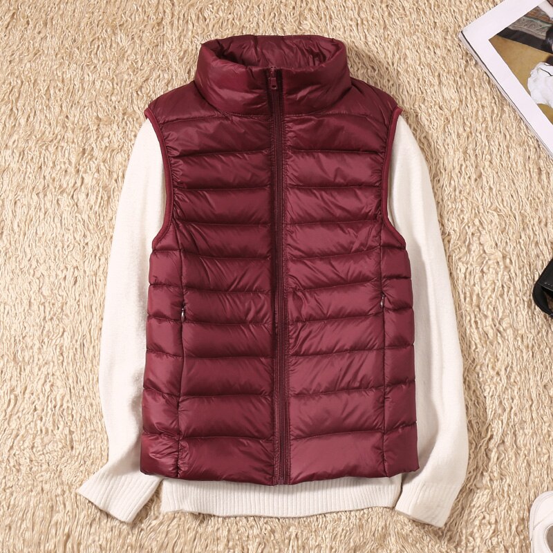 Light quilted vest with a feminine fit – Juliette-Wine red-S-State of Style