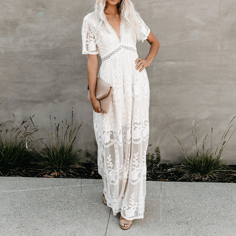 Light summer dress made of viscose for women – Merly-White-S-State of Style