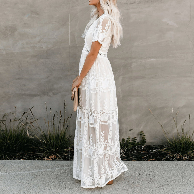 Light summer dress made of viscose for women – Merly-White-S-State of Style