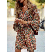 Light summer midi dress with a fitted silhouette - Elina-Brown-S-State of Style