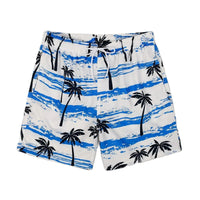 Light summer shorts with palm print for men – Nico-White/Blue-S-State of Style