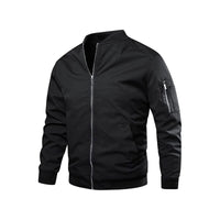 Light & trendy men's bomber jacket with zipper – Jaron-Black-M-State of Style