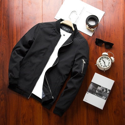 Light & trendy men's bomber jacket with zipper – Jaron-Black-M-State of Style