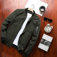 Light & trendy men's bomber jacket with zipper – Jaron-Black-M-State of Style