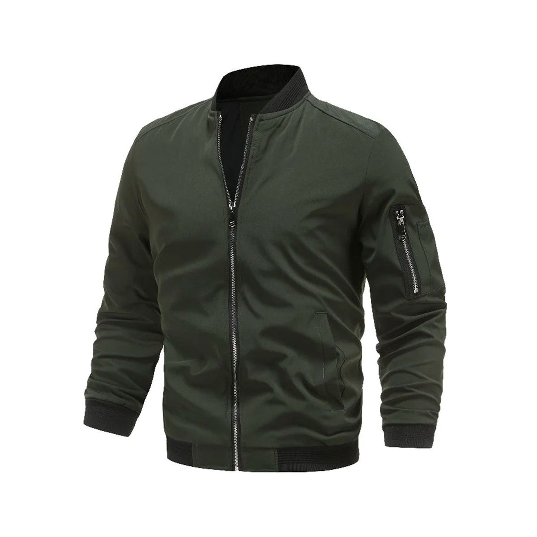 Light & trendy men's bomber jacket with zipper – Jaron-Green-M-State of Style