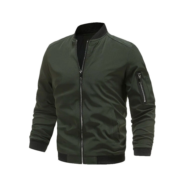 Light & trendy men's bomber jacket with zipper – Jaron-Green-M-State of Style