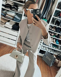 Light women's bomber jacket for summer – Casual chic with stand-up collar-Beige-S-State of Style