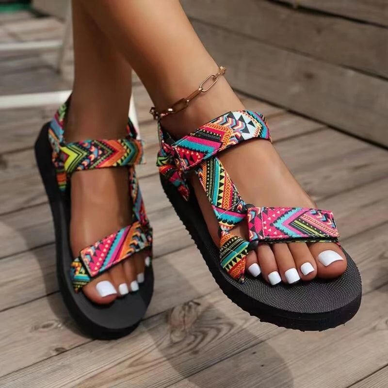Light women's summer sandals with color play – Amélie-3-State of Style