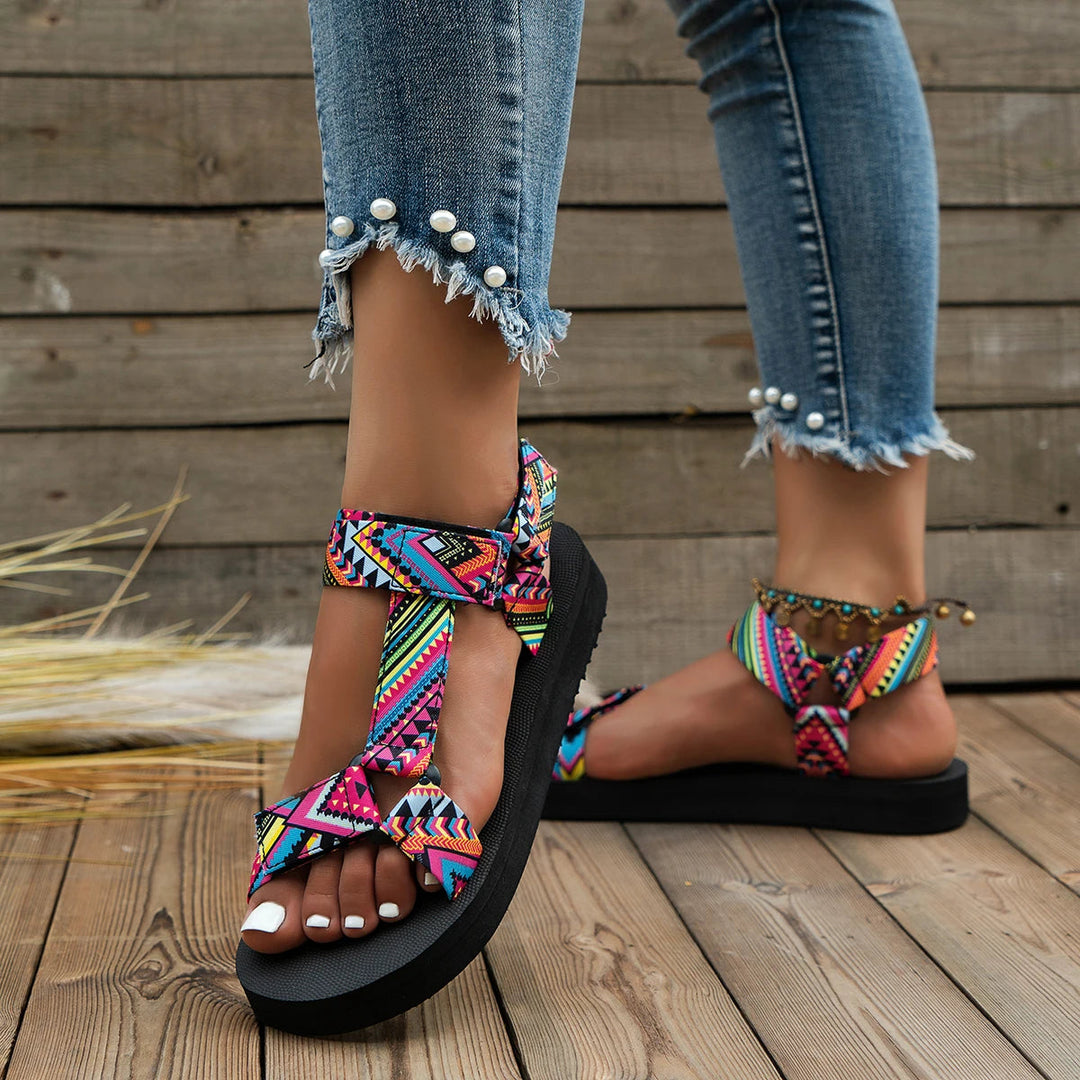 Light women's summer sandals with color play – Amélie-3-State of Style