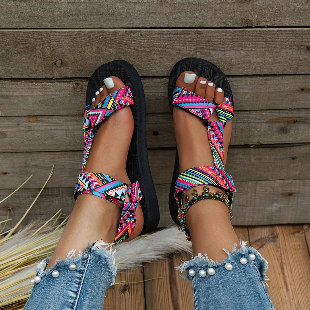 Light women's summer sandals with color play – Amélie-3-State of Style