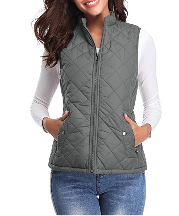 Lightly Padded Stylish Women's Bodywarmer - Lara-Grey-S-State of Style