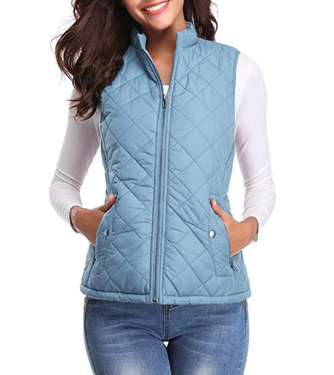 Lightly Padded Stylish Women's Bodywarmer - Lara-Light blue-S-State of Style