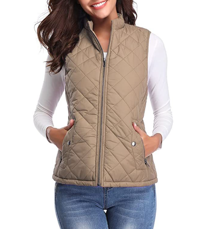 Lightly Padded Stylish Women's Bodywarmer - Lara-Light coffee-S-State of Style
