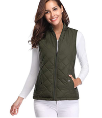 Lightly Padded Stylish Women's Bodywarmer - Lara-Olive green-S-State of Style