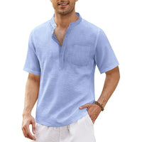 Lightweight Breathable Plus-Size Summer Shirt-Light Blue-2XL-State of Style