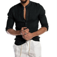 Lightweight Linen Shirt for Men - Arlo-Black-S-State of Style