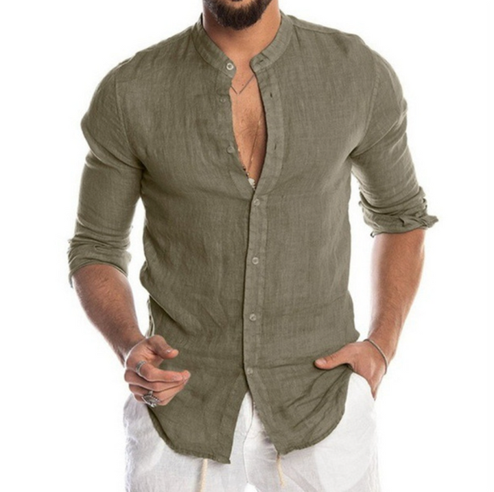 Lightweight Linen Shirt for Men - Arlo-Green-S-State of Style