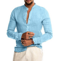 Lightweight Linen Shirt for Men - Arlo-Light Blue-S-State of Style