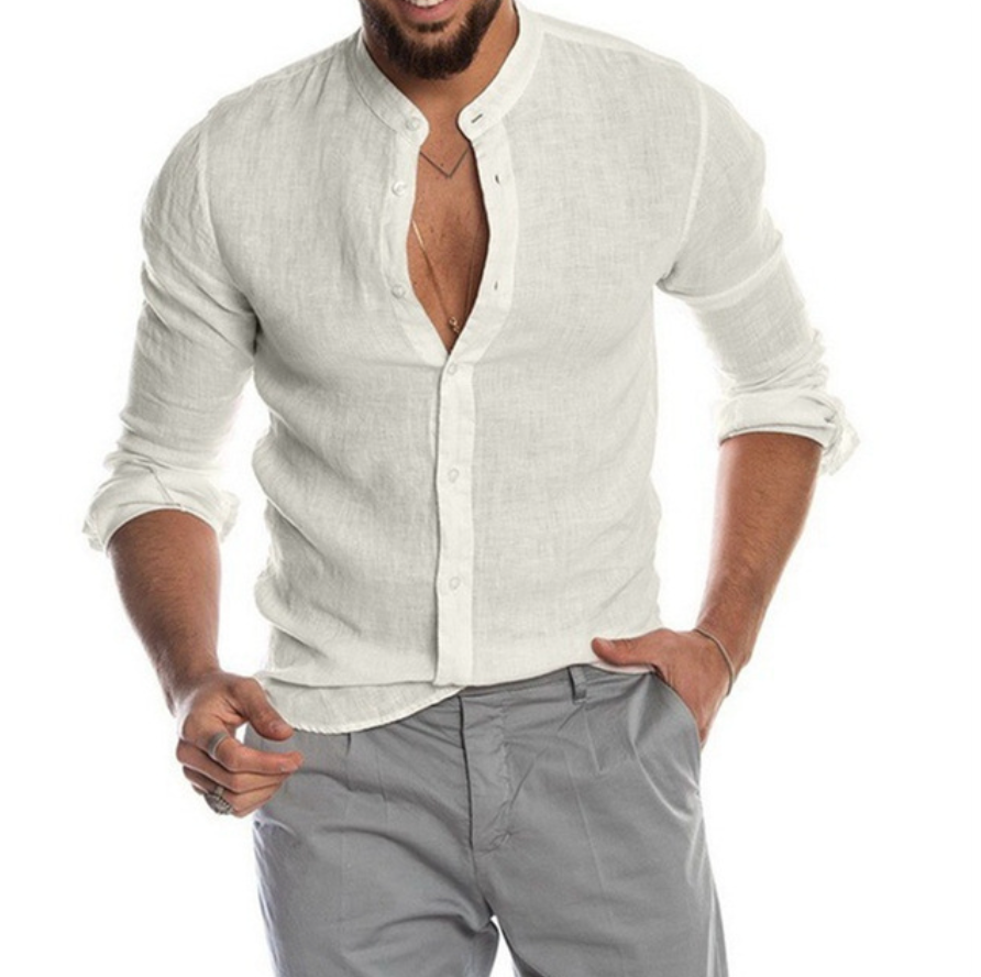 Lightweight Linen Shirt for Men - Arlo-White-S-State of Style