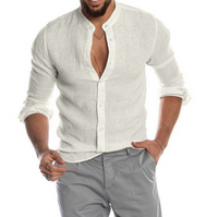 Lightweight Linen Shirt for Men - Arlo-White-S-State of Style