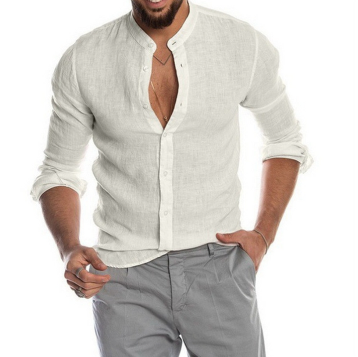 Lightweight Linen Shirt for Men - Arlo-White-S-State of Style