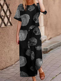 Lightweight two-piece summer outfit made of cotton with a flattering fit – Boho Set Zephyra-Black-S-State of Style