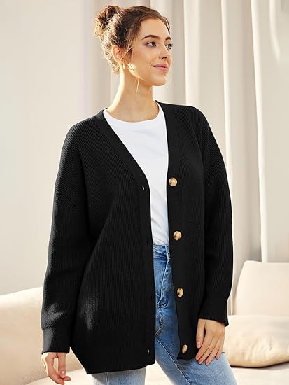 Lightweight V-Neck Button-Up Cardigan - Lana-State of Style