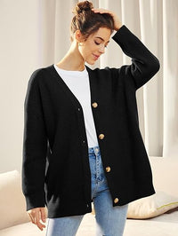 Lightweight V-Neck Button-Up Cardigan - Lana-State of Style