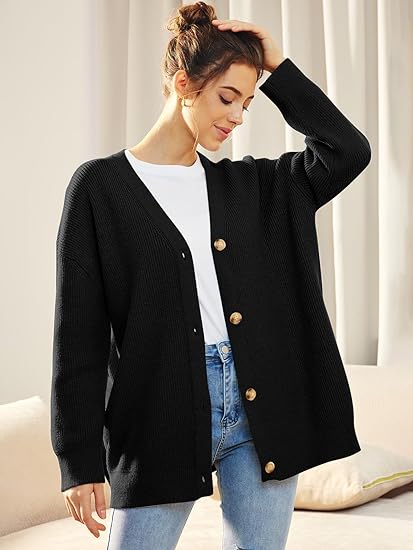 Lightweight V-Neck Button-Up Cardigan - Lana-State of Style