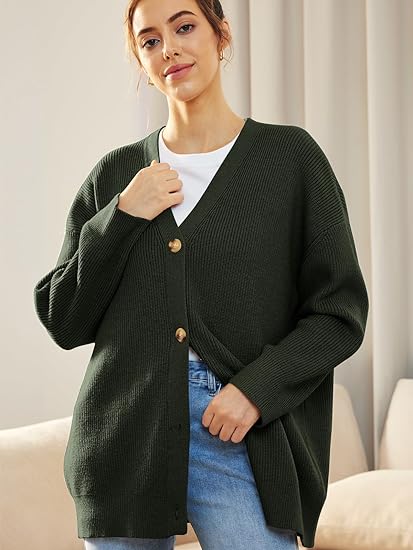 Lightweight V-Neck Button-Up Cardigan - Lana-State of Style