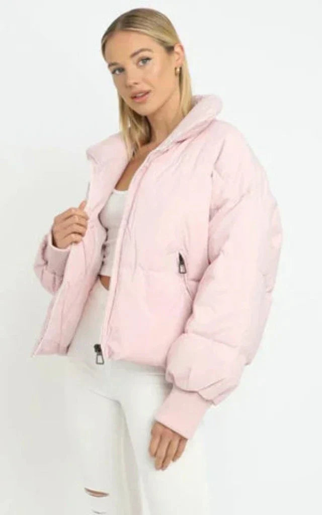 Lightweight Women's Puffer Jacket - Sofia-Pink-S-State of Style