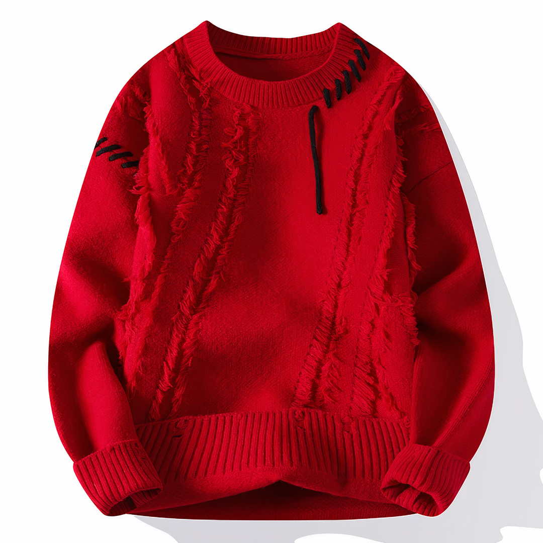 Limited Edition Patchwork Men's Jumper - Jasper-Red-XS-State of Style