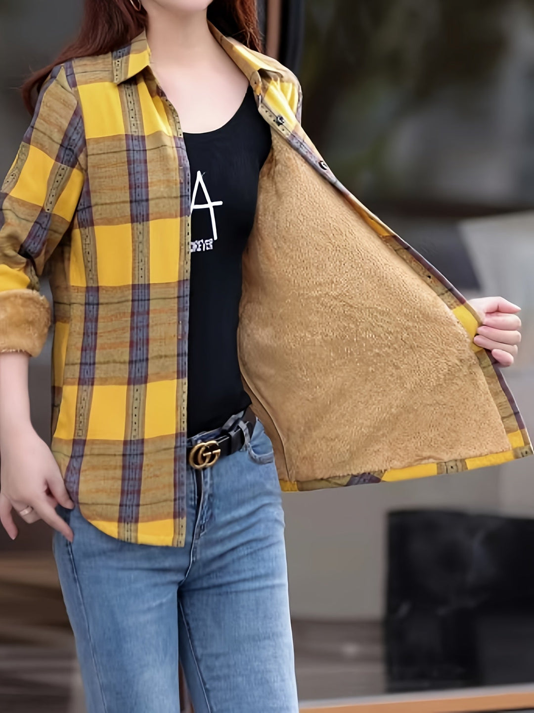 Lined Casual Ladies’ Blouse - Nora-Yellow-XS-State of Style