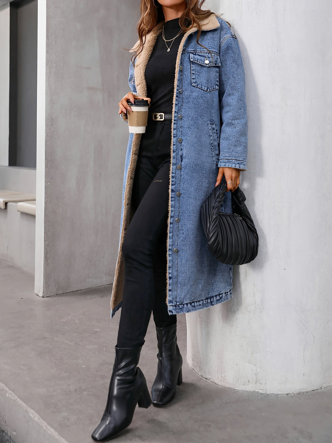 Lined Washed Blue Denim Jacket - Sofia-S-State of Style