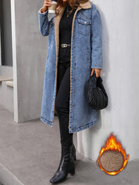 Lined Washed Blue Denim Jacket - Sofia-S-State of Style