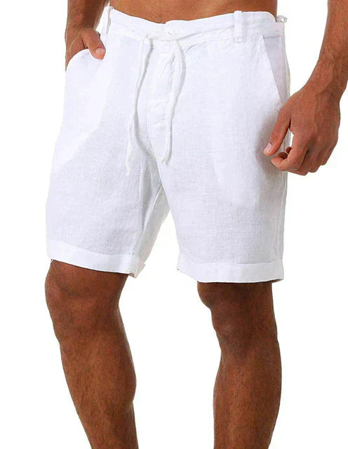 Linen Men's Shorts - Jasper-White-S-State of Style
