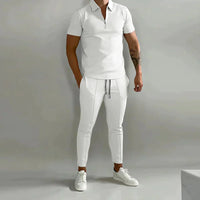 Linen shirt and trousers in men's set – Adrian-White-S-State of Style