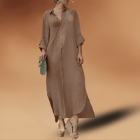Linen Summer Dress - Maya-Khaki-XS-State of Style