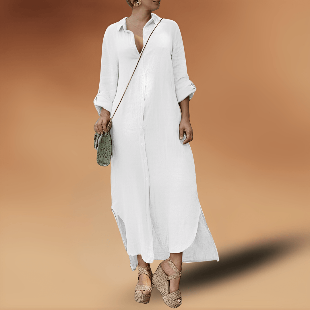 Linen Summer Dress - Maya-White-XS-State of Style