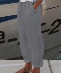 Linen Trousers for Women - Livia-Grey-S-State of Style