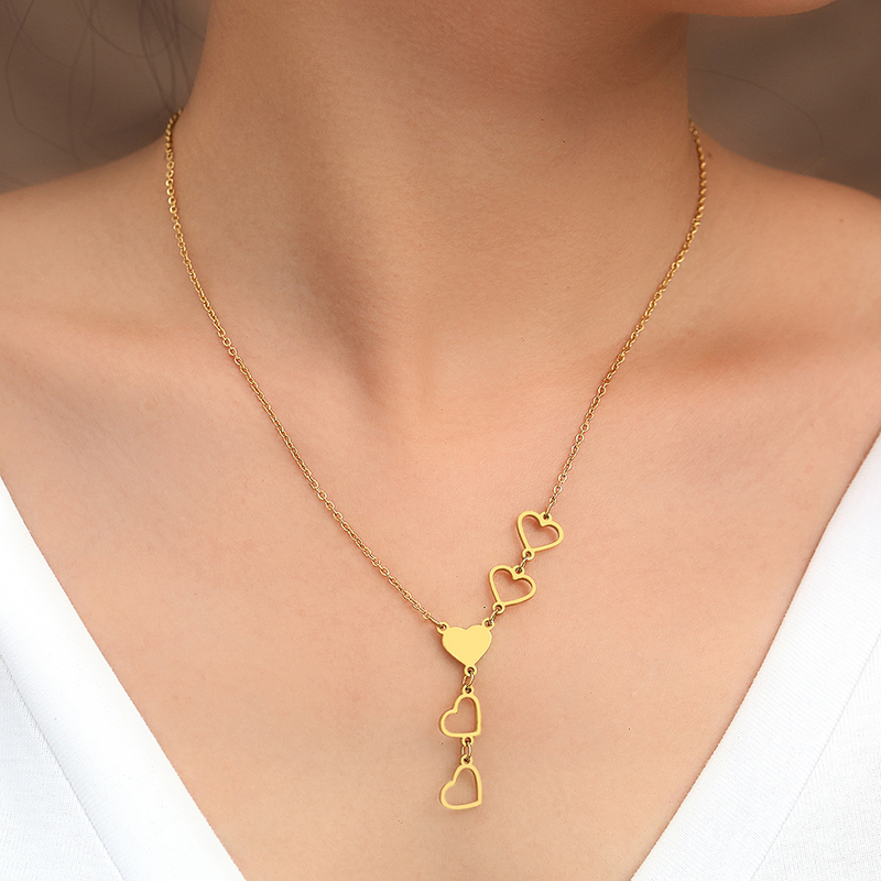Linked Heart Gold Necklace | Elegant and Timeless Jewellery-GOLD-State of Style
