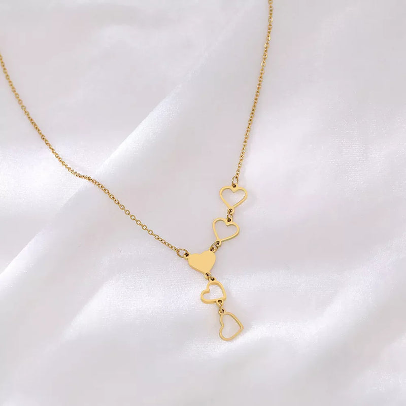 Linked Heart Gold Necklace | Elegant and Timeless Jewellery-GOLD-State of Style