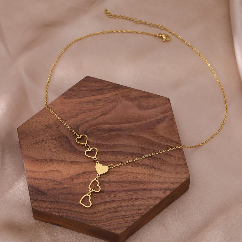 Linked Heart Gold Necklace | Elegant and Timeless Jewellery-GOLD-State of Style