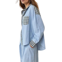 Liza Checkered Pyjama – Soft & Stylish Sleepwear for All Seasons-Blue-S-State of Style