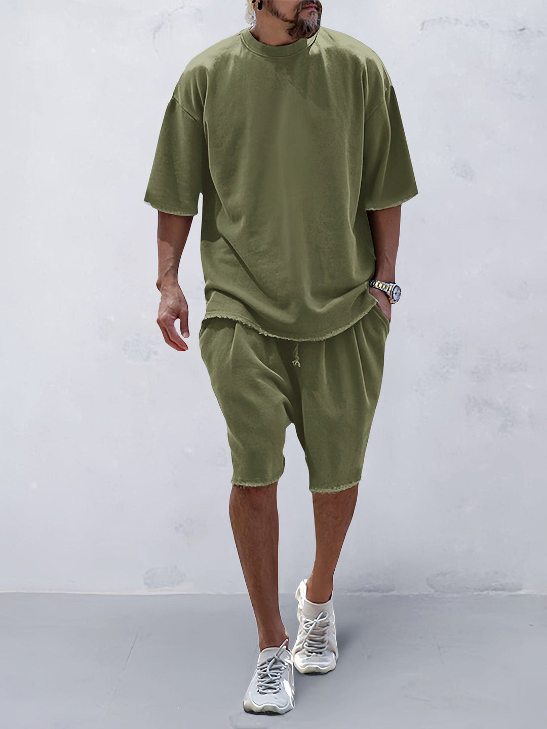 Locking leisure sports set for men – Farid-Army green-M-State of Style
