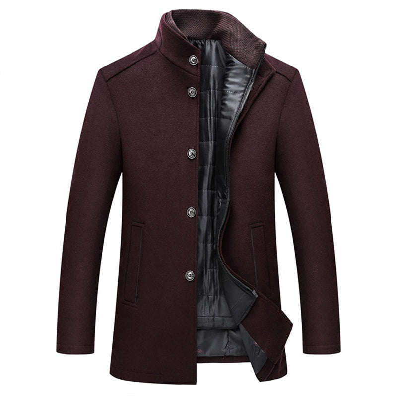 Logan™ Men's Windproof Wool Coat-Grey-M-State of Style
