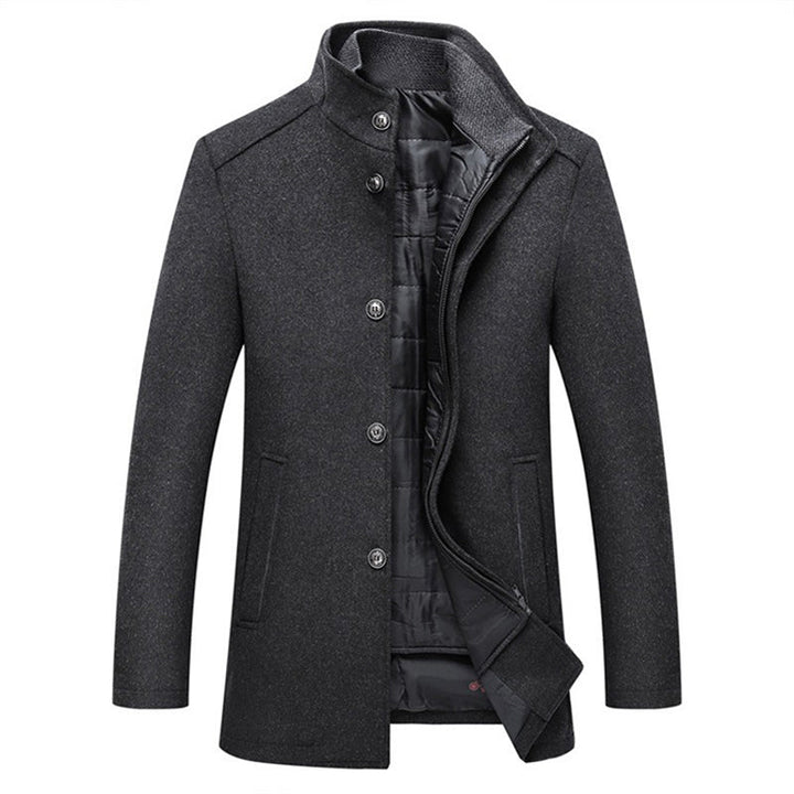 Logan™ Men's Windproof Wool Coat-Grey-M-State of Style