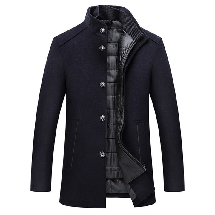 Logan™ Men's Windproof Wool Coat-Navy Blue-M-State of Style