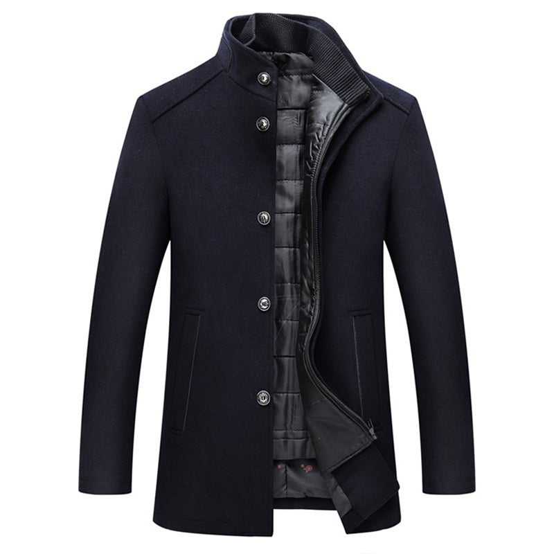 Logan™ Men's Windproof Wool Coat-Navy Blue-M-State of Style